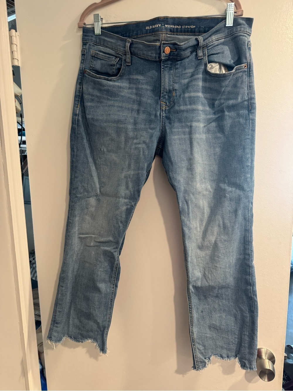 Old Navy Women's Blue Boyfriend Straight Jeans size 12